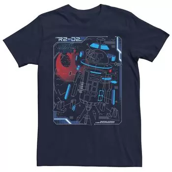 Мужская синяя футболка с рисунком Star Wars R2-D2 Licensed Character, синий