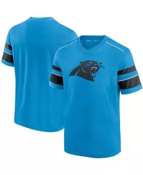 Мужская синяя футболка с v-образным вырезом и принтом carolina panthers hashmark Fanatics, синий