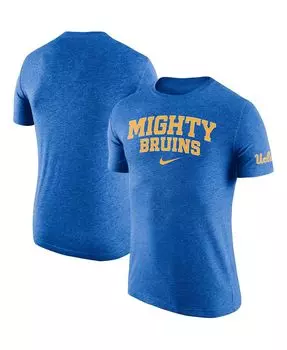 Мужская синяя футболка ucla bruins 2-hit tri-blend performance Nike, синий