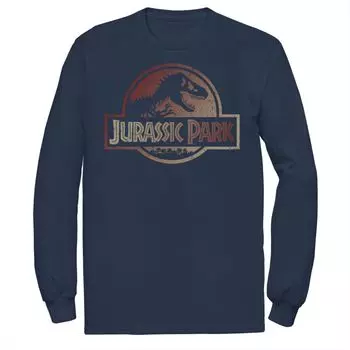 Мужская синяя и фиолетовая футболка с логотипом Fossil с длинными рукавами и изображением «Парк Юрского периода» Licensed Character, синий