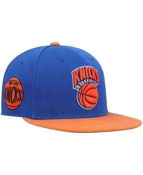 Мужская синяя и оранжевая кепка New York Knicks Hardwood Classics Snapback Mitchell & Ness