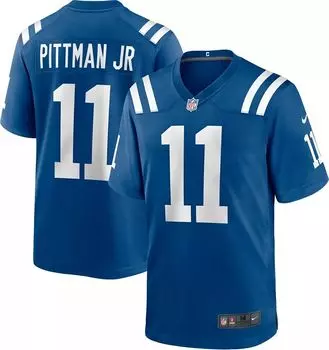 Мужская синяя игровая майка Nike Indianapolis Colts Michael Pittman #11