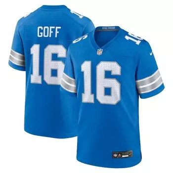 Мужская синяя игровая майка Nike Jared Goff Detroit Lions Game, цвет Lns Blue