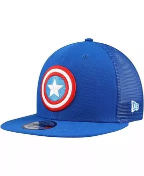 Мужская синяя кепка Captain America 9FIFTY Snapback Trucker New Era, синий