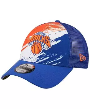 Мужская синяя кепка New York Knicks Marble 9FORTY Trucker Snapback New Era