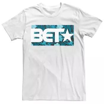 Мужская синяя квадратная футболка с цветочным логотипом BET Licensed Character
