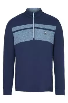 Мужская синяя легкая куртка Heritage с молнией 1/4 и узором цветных блоков Original Penguin Golf, синий