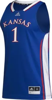 Мужская синяя майка Adidas Kansas Jayhawks Swingman