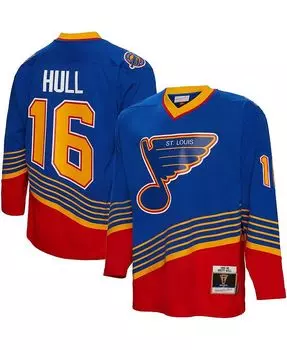 Мужская синяя майка Brett Hull St. Louis Blues 1995 Blue Line Player Mitchell & Ness, синий