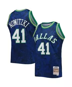 Мужская синяя майка Dirk Nowitzki Dallas Mavericks Hardwood Classics 1998-99 Lunar New Year Swingman Mitchell & Ness, синий