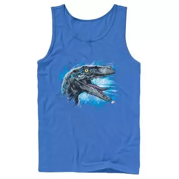 Мужская синяя майка Jurassic World Raptor Splatter Licensed Character