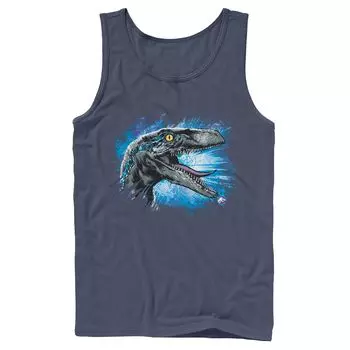 Мужская синяя майка Jurassic World Raptor Splatter Licensed Character