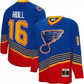 Мужская синяя майка Mitchell & Ness Brett Hull St. Louis Blues 1995 Blue Line Player