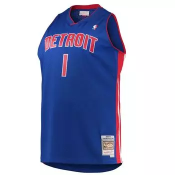 Мужская синяя майка Mitchell & Ness Chauncey Billups Detroit Pistons Big & Tall Hardwood Classics Swingman
