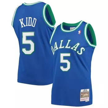 Мужская синяя майка Mitchell & Ness Jason Kidd Dallas Mavericks Hardwood Classics Swingman, цвет Mav Blue