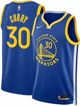 Мужская синяя майка Nike Golden State Warriors Stephen Curry #30 Dri-FIT Swingman