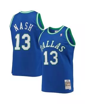 Мужская синяя майка Steve Nash Dallas Mavericks Hardwood Classics Swingman Mitchell & Ness