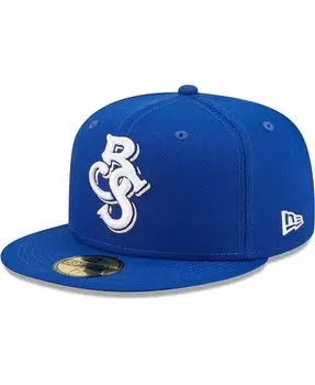 Мужская синяя приталенная шляпа Biloxi Shuckers Authentic Collection 59FIFTY New Era, синий