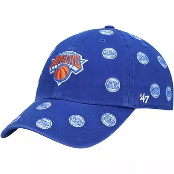 Мужская синяя регулируемая кепка New York Knicks Confetti Cleanup '47