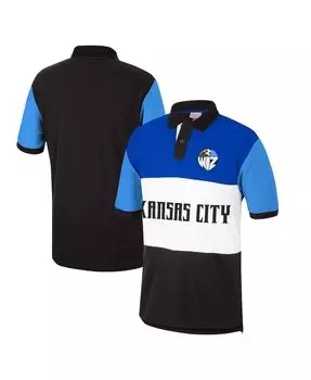 Мужская синяя рубашка поло kansas city wiz с '96 с цветными блоками Mitchell &amp; Ness, синий