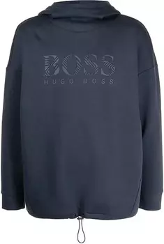 Мужская синяя толстовка с капюшоном Hugo Boss Soody Iconic в тон с логотипом, синий