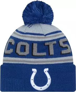 Мужская синяя вязаная шапка New Era Indianapolis Colts Cheer