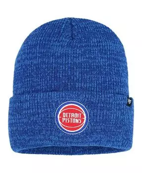 Мужская синяя вязаная шапка с манжетами Detroit Pistons Brain Freeze '47 Brand, синий