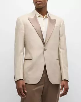 Мужская смокинг с остроконечными лацканами Emporio Armani, цвет Beige