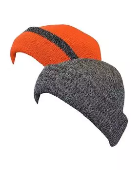 Мужская спокойная двусторонняя вязаная толстая кепка, коричневый камуфляж/блеск, коричневый/блеск, один размер MUK LUKS, мультиколор