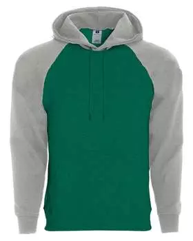 Мужская спортивная флисовая толстовка с капюшоном и баннером Holloway, цвет dark green/ athletic heather