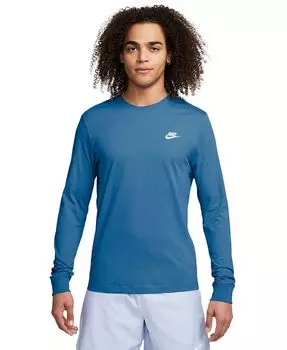 Мужская спортивная футболка с длинным рукавом Club Nike, синий