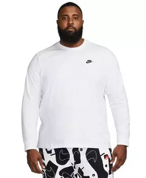 Мужская спортивная футболка с длинным рукавом Club Nike, белый