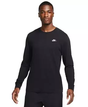 Мужская спортивная футболка с длинным рукавом Club Nike, черный