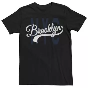 Мужская спортивная футболка с логотипом Brooklyn Collegiate Hometown Destination, Black Licensed Character, черный