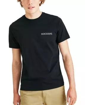 Мужская спортивная футболка slim fit с графическим принтом Dockers, черный