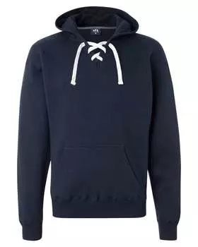 Мужская спортивная кружевная толстовка с капюшоном J. America, темно-синий