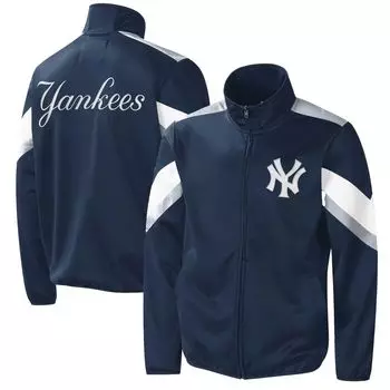 Мужская спортивная куртка Carl Banks Navy New York Yankees Earned Run с молнией во всю длину G-III