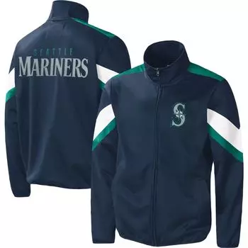 Мужская спортивная куртка Carl Banks Navy Seattle Mariners Earned Run с молнией во всю длину G-III