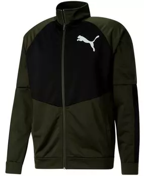 Мужская спортивная куртка contrast 2.0 с цветными блоками и логотипом Puma, зеленый
