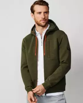 Мужская спортивная куртка Hackett Sport с регулируемым капюшоном, темно-зеленый
