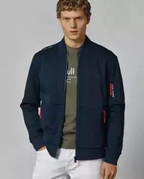 Мужская спортивная куртка на молнии и воротнике Perkins Pepe Jeans, темно-синий