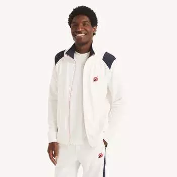 Мужская спортивная куртка Nautica с воротником-стойкой и застежкой-молнией, цвет bright white