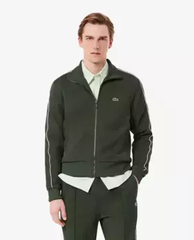 Мужская спортивная куртка пике на молнии спереди Paris Lacoste, темно-зеленый