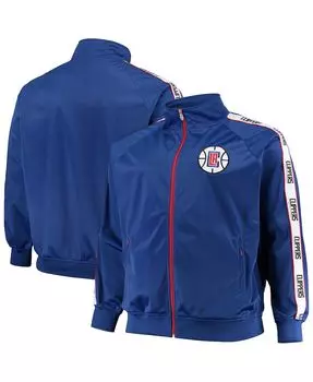 Мужская спортивная куртка royal la clippers с большим и высоким рукавом и молнией во всю длину Majestic