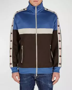 Мужская спортивная куртка с цветными блоками и логотипом Dsquared2, цвет Brown