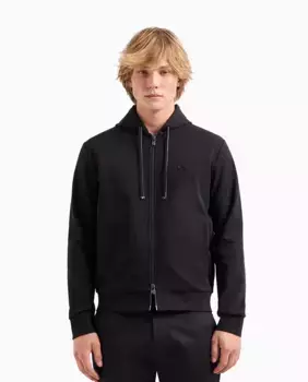 Мужская спортивная куртка с капюшоном и молнией Emporio Armani, черный