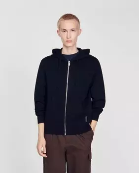 Мужская спортивная куртка с капюшоном и молнией Sandro, черный