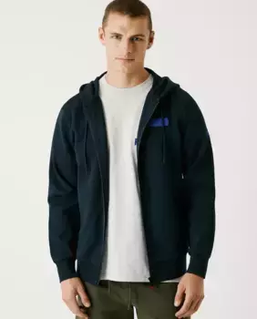Мужская спортивная куртка с капюшоном и застежкой-молнией Pepe Jeans, тёмно-синий