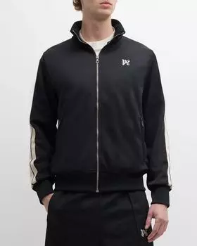 Мужская спортивная куртка с монограммой Palm Angels, цвет Black Off White