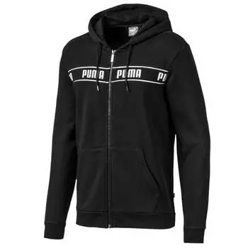 Мужская спортивная куртка с усиленной толстовкой на молнии с логотипом 580439 01 Puma, черный